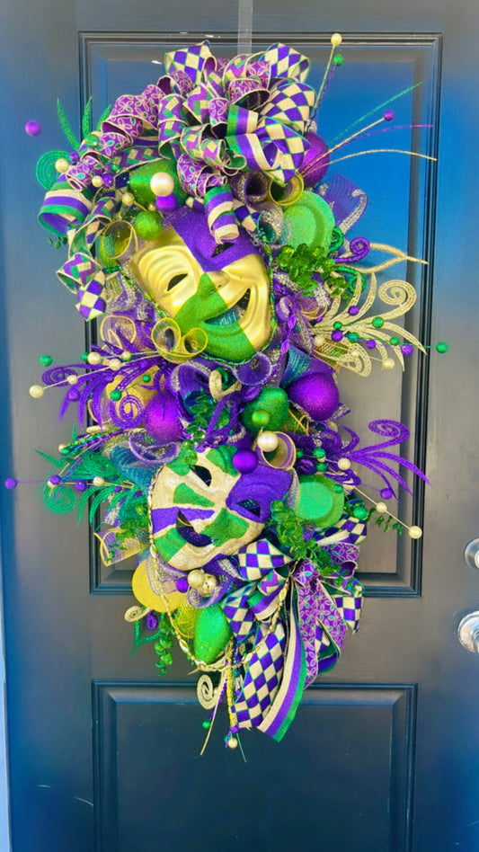 XL MARDI GRAS WREATH SWAG